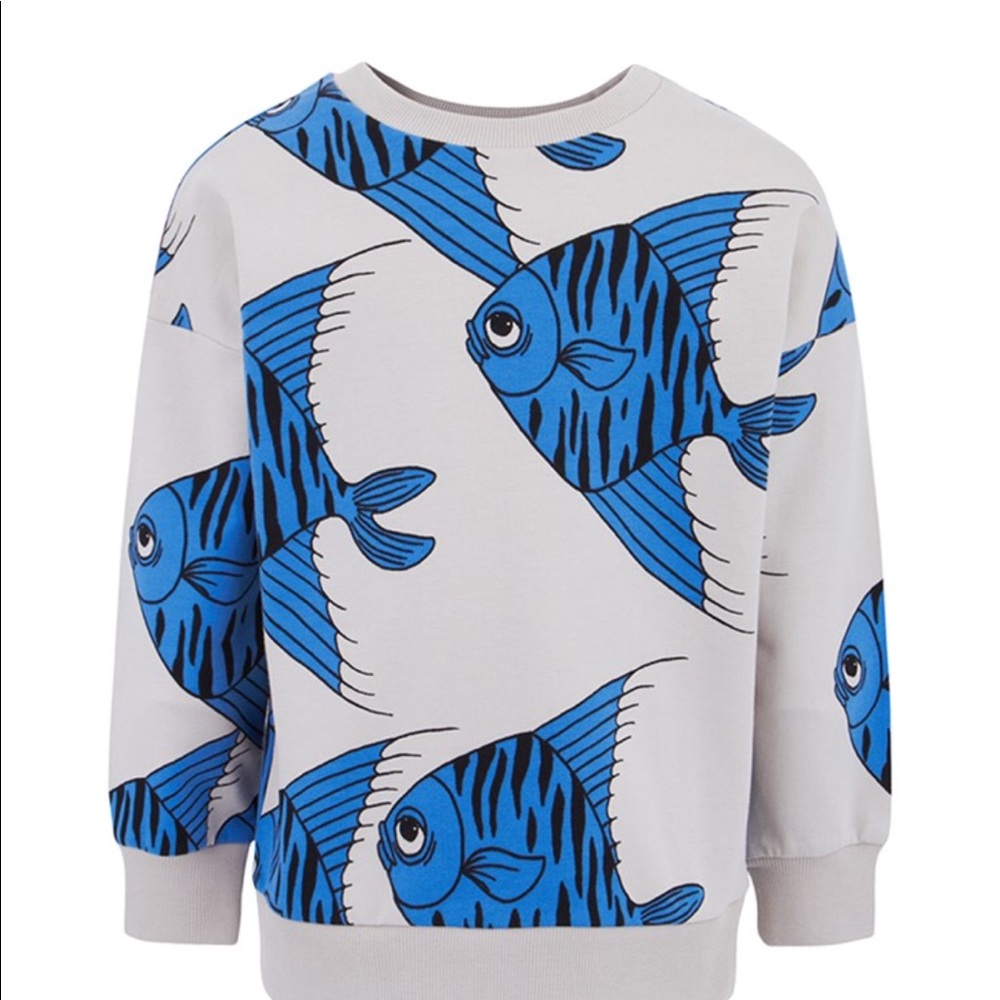 Mini Rodini fish print sweat shirt.